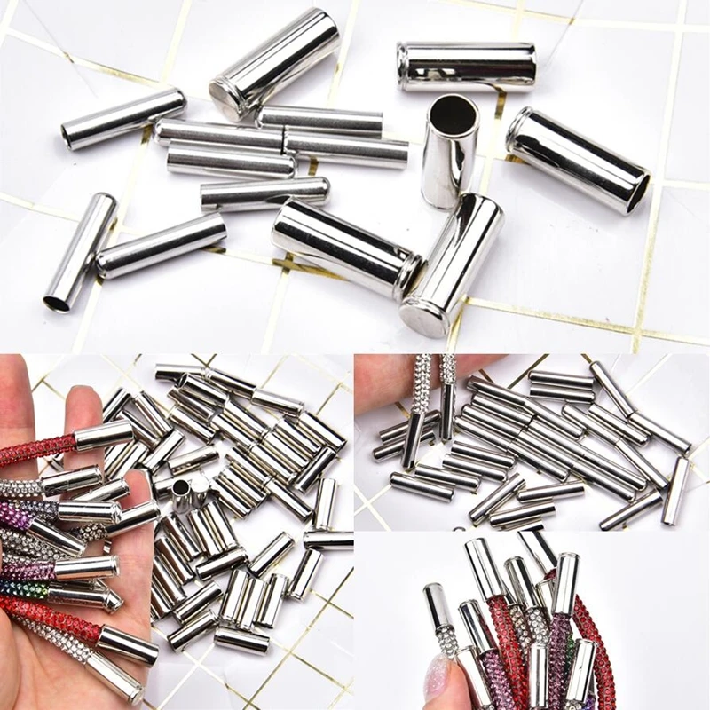 Handmade Tools Diy Accessories Round Metal Head 4/7Mm Gold Tops Crystal Shoelace Hoodies Sweater Straps For Trousers Drawstring