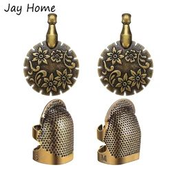 1PC Thread Yarn Cutter & 2Pcs S/M Adjustable Sewing Thimble Rings Finger Protector Pin Needles Sewing Quilting Craft Accessories