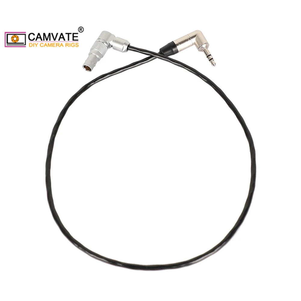 Camvate tomada do direito-ângulo 3.5mm ao cabo preto 46cm da entrada do timecode do pino do ext 9 para a câmera vermelha do cinema de komodo 6k digitas