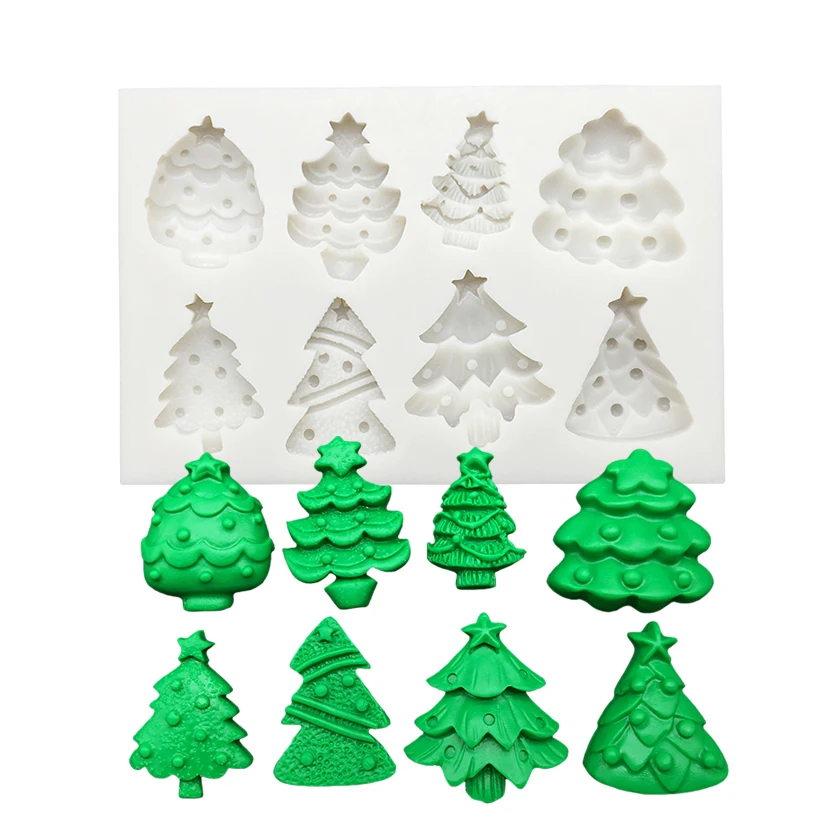 Christmas Tree Silicone Cake Baking Mold Sugarcraft Chocolate Cupcake Resin Tools Fondant Decorating Tools