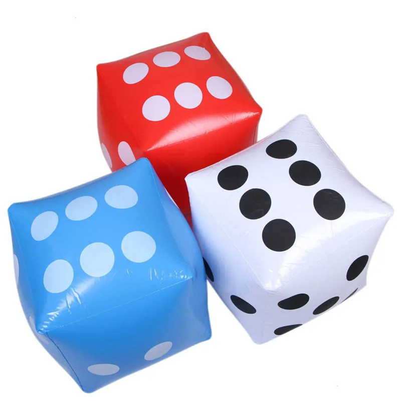 Casino Theme Party Decor Inflatable Dice 35cm Big Dice Stage Prop Inflatable Balloon Dice Party Pool Beach Toy For Poker Party