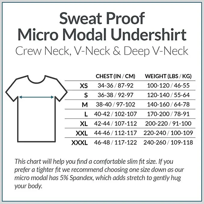 WESPROJECT Men Lancin Modal Sweatproof Anti T Shirt Against Underarm Sweat Proof Slim Fit V Neck T-Shirt