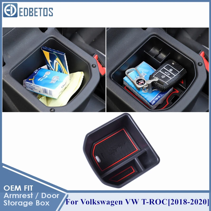 T-ROC 2018 2019 2020 Center Conosle Organizer Tray For Volkswagen T-ROC Interior Accessories For VW T-ROC Armrest Box