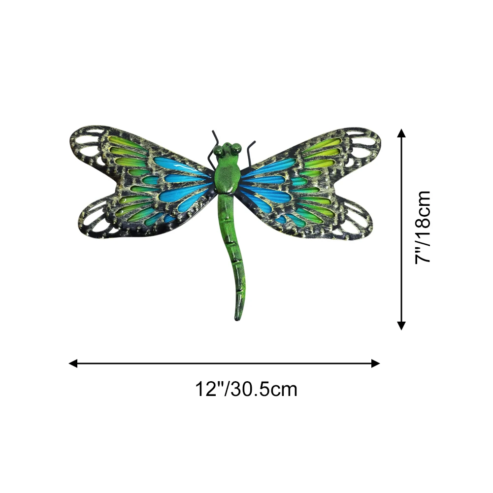 Metalowe grafiki ścienne Dragonfly do rzeźb ogrodowych, miniaturowych zwierząt, posączek zewnętrznych i dekoracji do dekoracji podwórka, 2 szt