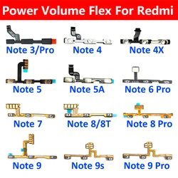 Volume Button Power Switch On Off Button Flex Cable For Xiaomi Redmi Note 3 4 4X 5 5A 6 7 8 8T 9 9T 10 Pro 9s 5G Power Key