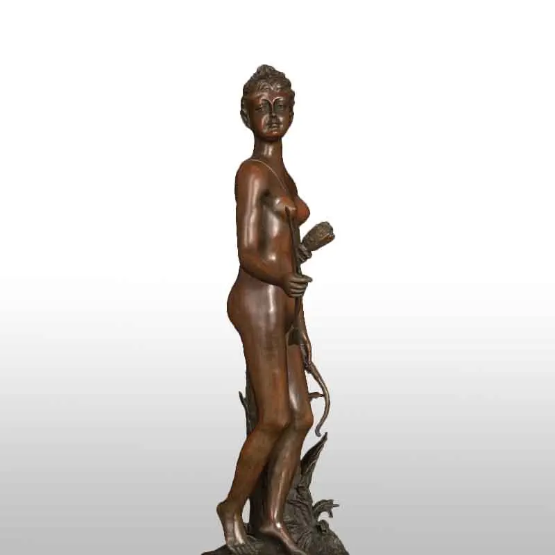 ArtsHom DS-077 Diana Artemis Statue Sculpture Bronze Greek Goddess of Hunting Moon Figurine Antique Copper Art Decor Accessories