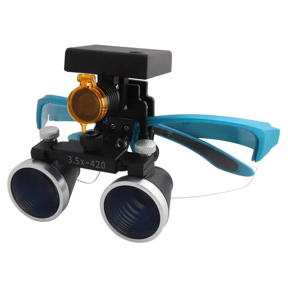 

2.5 3.5x420 Dental Loupes Medical Magnifier Magnification Binocular 3W Headlight Headlamp All-in-one Battery Cloth Case