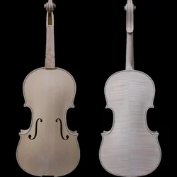 Hand-make solid wood unfinished flame back violin 4/4 3/4 1/2 ,whtie violin #10095