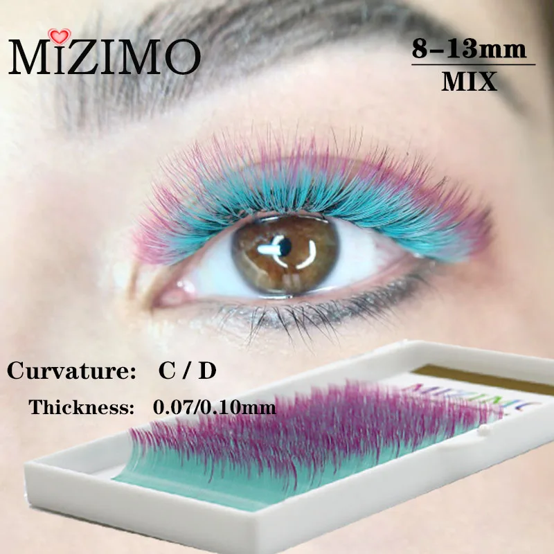 The New Makeup Artificial Mink Hair 8-13mm Mixed Length Color Grafting Eyelash Multi-color Eyelash Extension Tool