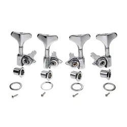 Wilkinson 2R2L 20:1 Ratio Bass Tuners Machine Heads Tuning Pegs Keys Set for Ibanez Style Electric Bass, Chrome