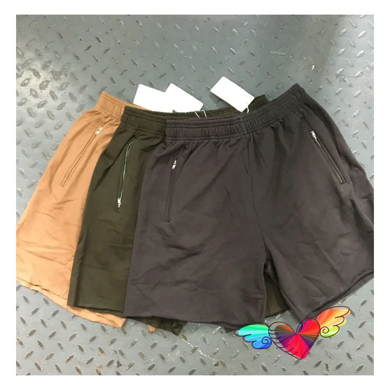 2021 Terry Season 6 Shorts Men Women High Quality Classic Solid Season Series Kanye West Shorts Zipper Pocket Trousers Calabasas