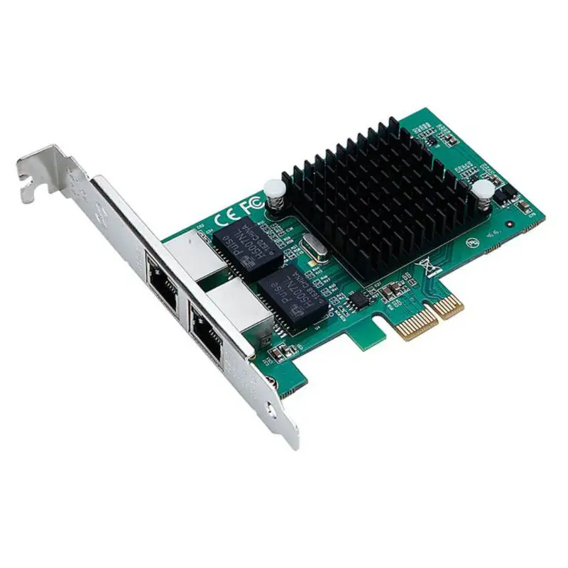 PCIe Gigabit Dual Port NIC Server Network Lan Adapter Card Intel 82575/82576 Chip 2 RJ45 Port 10/100/1000Mbps For Desktop PC