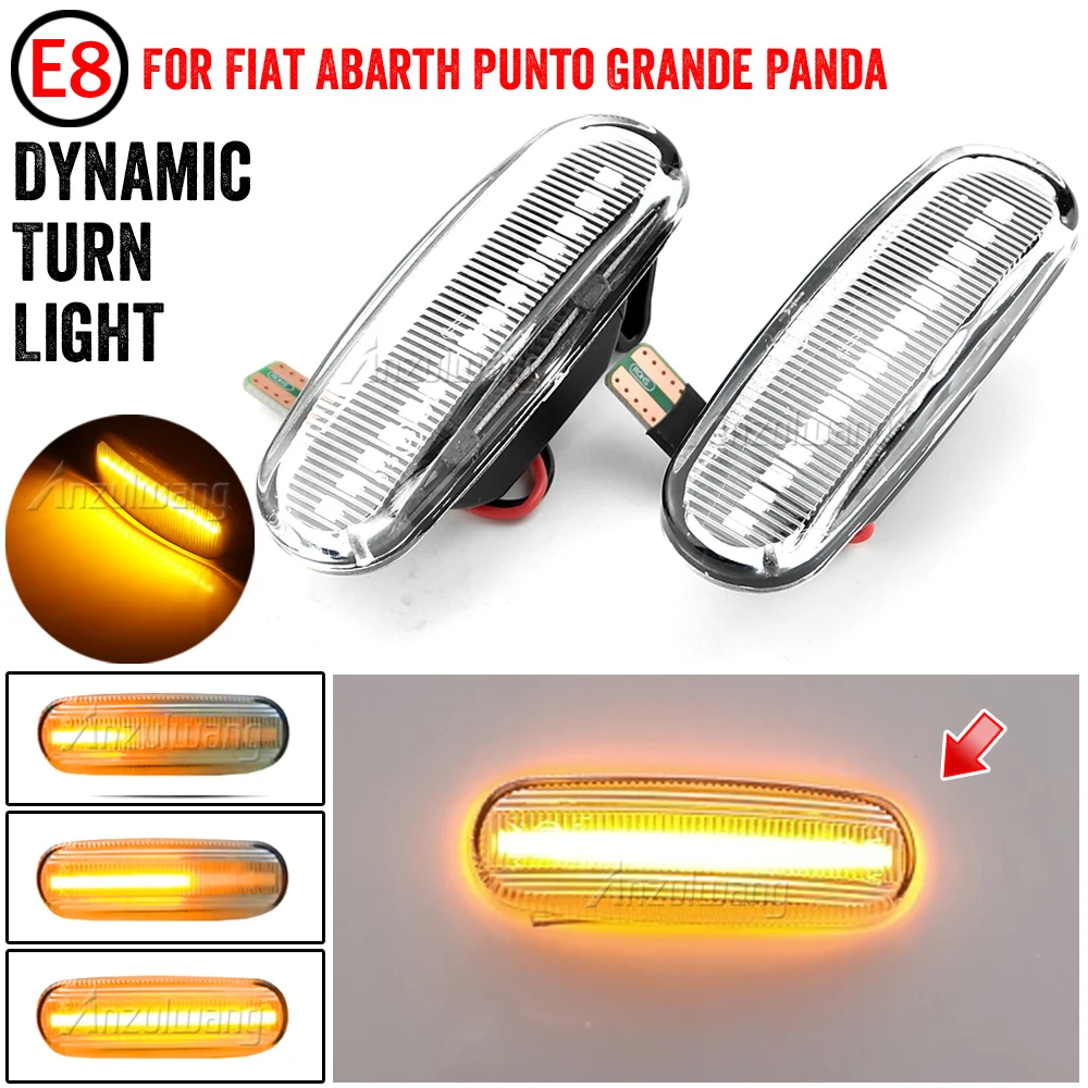 

2Pcs Dynamic LED Side Marker Light Repeater Turn Signal Lamp For Fiat Panda 169 Punto 199 Stilo 192 Fiorino 225 Doblo Linea Qubo