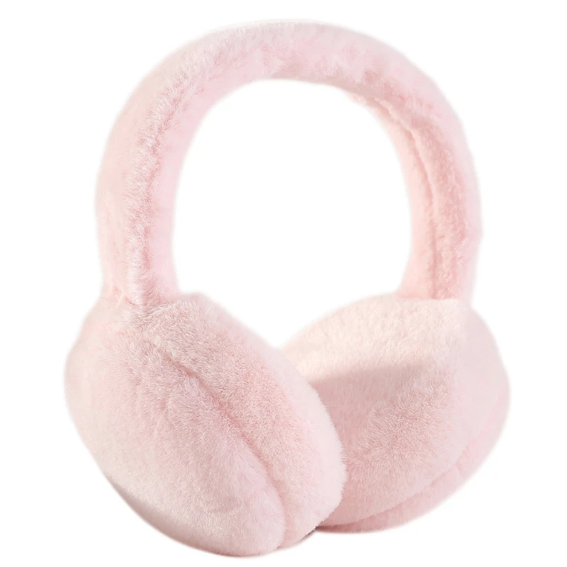 Women Men Winter Warm Cute Faux Furry Earmuffs Headband Outdoor Windproof Solid Color Foldable Fluffy Ear Covers Warmers