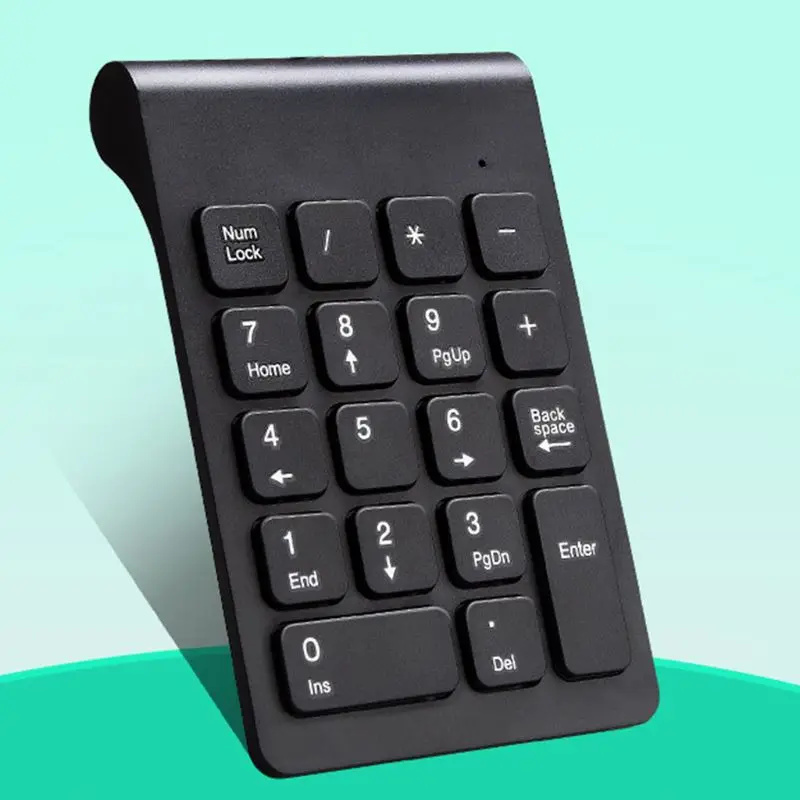 2.4GHz Wireless Numeric Portable Mini Keypad 18 Keys Digital Keyboard for Accounting Teller Laptop Black/White Keyboard