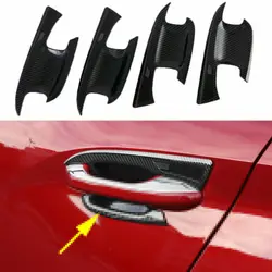 Fit For Hyundai ix25 Creta 2020 2021 Carbon Fiber Door Handle Bowl Cup Cap Molding Protector Cover Trim Accessories