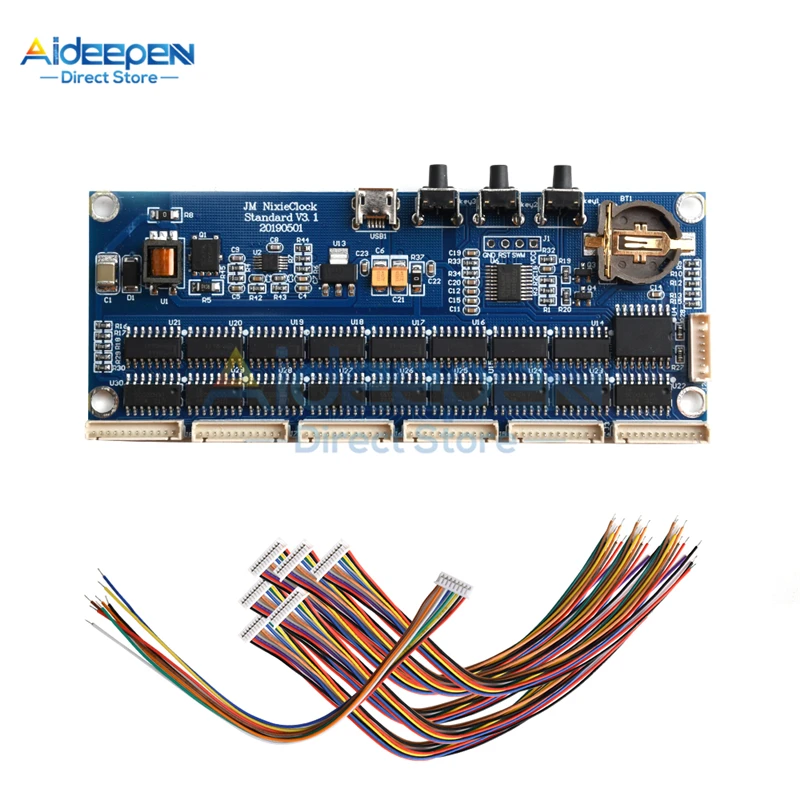 Imagem -04 - Micro Usb Faça Você Mesmo Tubo de Elétrons Brilho Tubo de Elétron Relógio Módulo Núcleo Placa In14 Qs30 In12 Universal Pcba