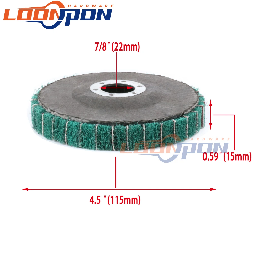 アングルグラインダー用研磨ホイール,115mm,ナイロンファイバー,120グリット,研削工具