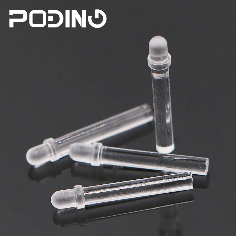 50pcs/lot Poding Clear DIA 3 MM LED Light Pipe RoHS Plastic Round Head Light Guide Pipe PLP1-XXX Series