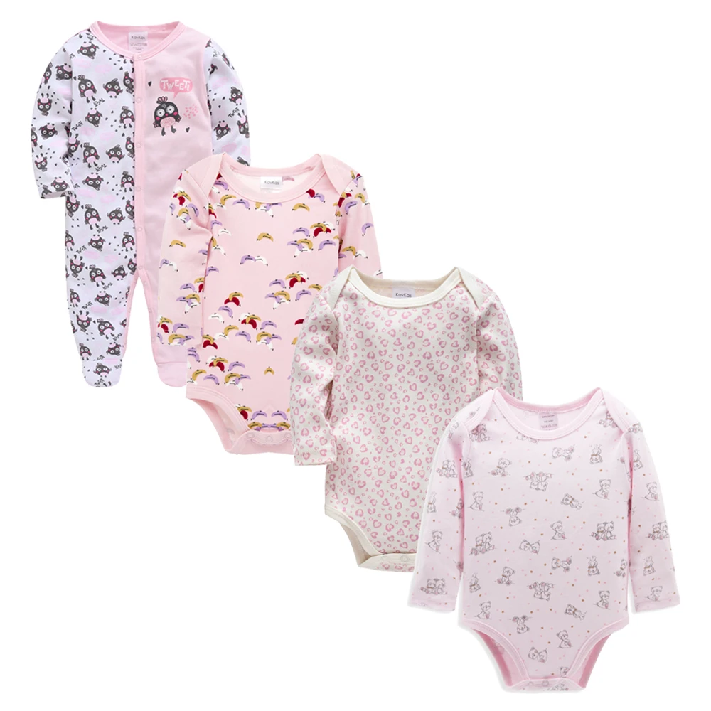 

Infant 4pcs Baby Girl Clothes Set Breathable roupas de bebe Clothing Cotton Full Sleeve Body bebe set Baby