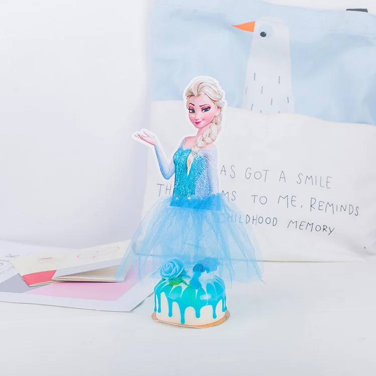 Disney Frozen Elsa Anna princess Birthday cake topper veil girls favor cake topper birthday cake party decor anniversaire fille