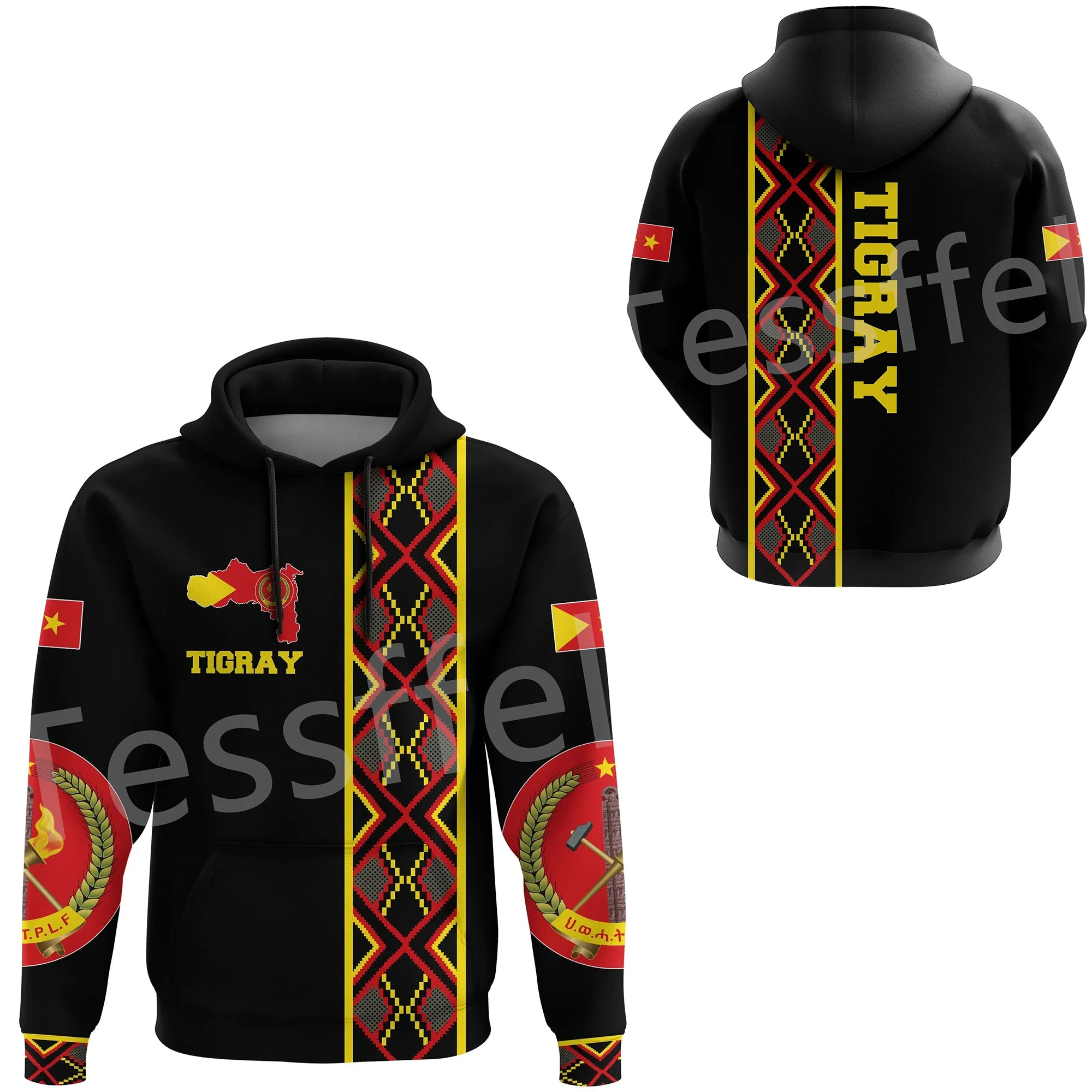 Tessffel Newest Africa Country Ethiopia Tigray Flag Retro Harajuku Tracksuit 3DPrint Men/Women Pullover Casual Funny Hoodies A29