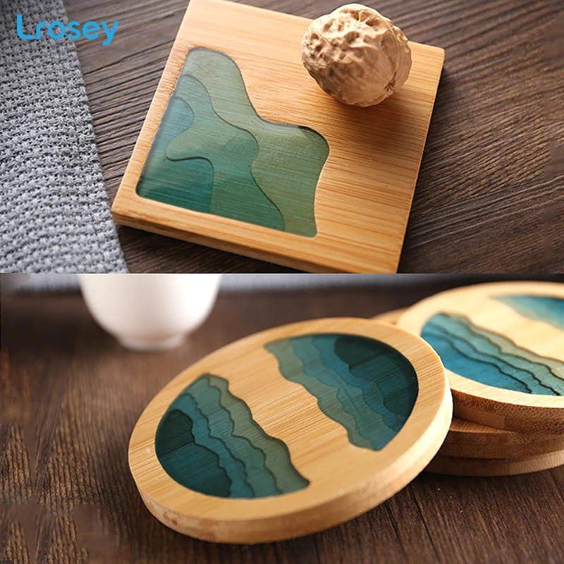 Art Coaster Placemat Fresh Wood Cup Holder Table Mat Pad Non-slip Heat Insulation Cup Mat Kitchen Accessories Coffee Cup Coaster