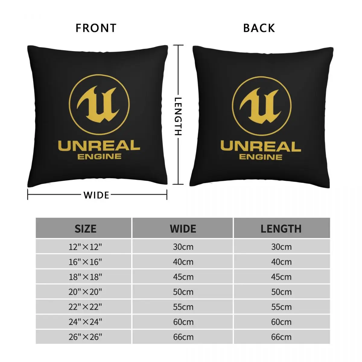 Unreal Engine Square Pillowcase Polyester Linen Velvet Printed Zip Decor Pillow Case Bed Cushion Cover