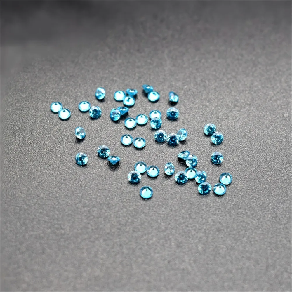 

10pcs Aquamarine Round Faceted Gemstones Brilliant Cut Aquamarine Gem Small Sizes 0.8mm-3mm C37A