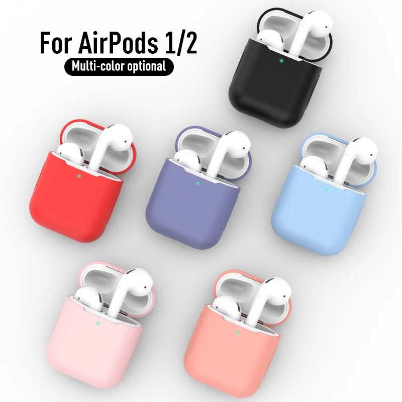 Custodie in Silicone per Airpods 1 2 custodia protettiva morbida per auricolari custodia per cuffie Bluetooth senza fili per Apple AirPods