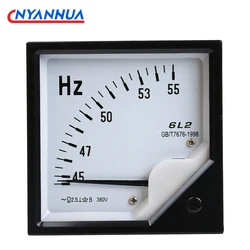 AC Analog Panel Frequency Meter Pointer Type 100V 220V 380V Tester Gauge Hertz Indicator 80*80mm 45-55Hz 6L2-Hz