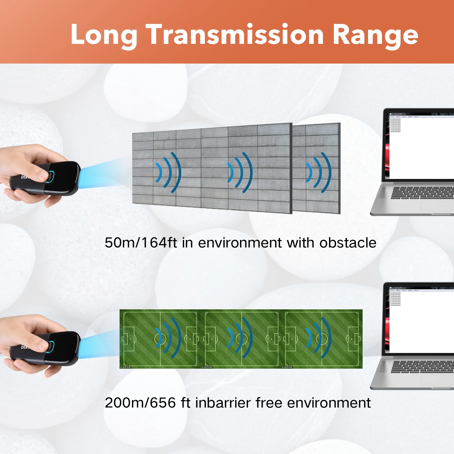 Wireless Barcode Scanner 2D/1D Bluetooth-compatible Function 1D /2D Scanner 2.4GHz Wireless & Wired Connection Barcode Reader