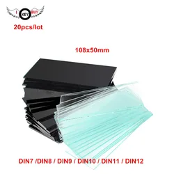 I KEY BUY 20pcs/lot Black / Tansparent Color Glass DIN7 DIN8 DIN9 108x50mm Arc Welding protection Glass Filter