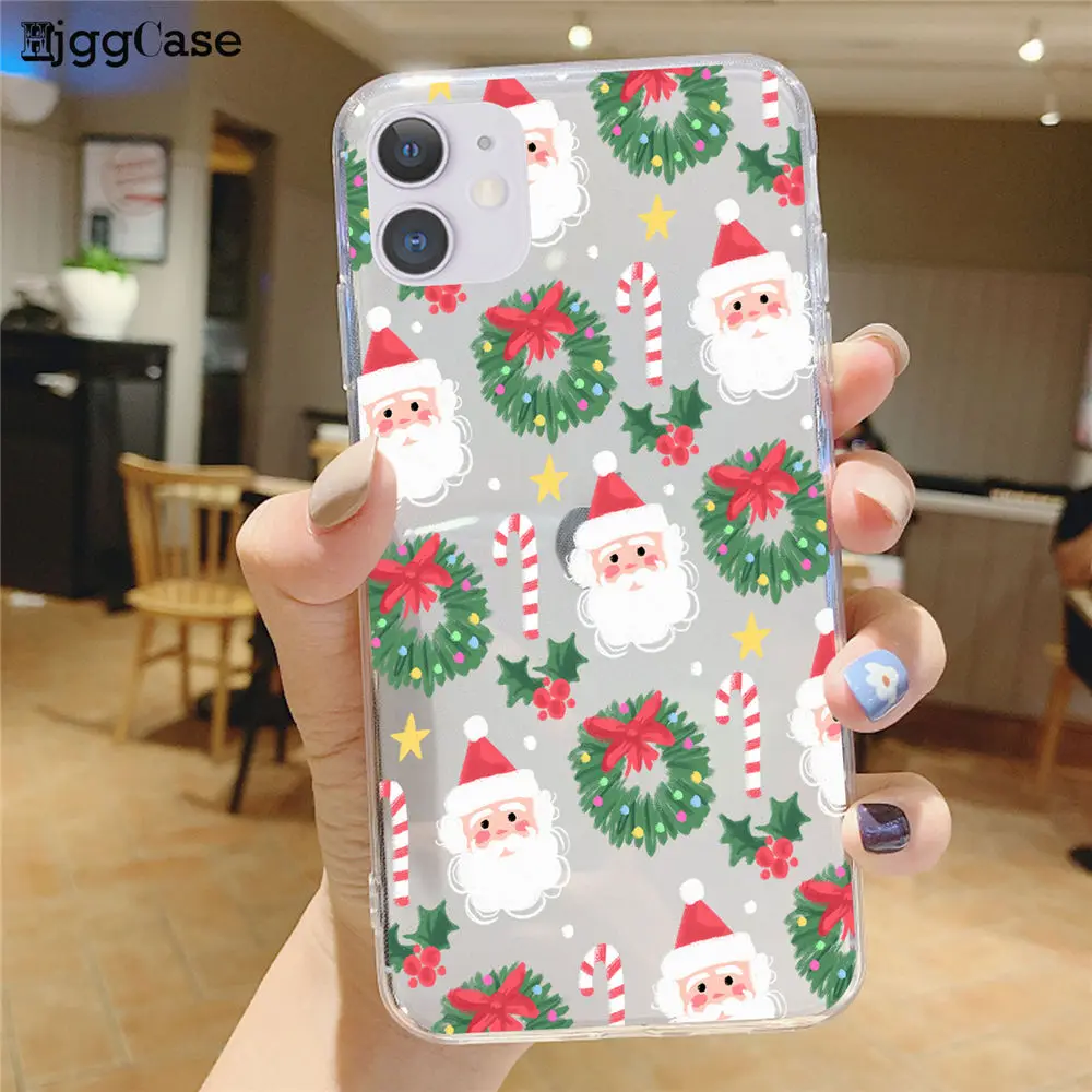 Merry Christmas Soft Phone Case For iPhone 15 12 13 14 Pro MAX 6S 7 8 Plus X XSMax XR 12mini 13miniSE 2020 New Year Cover