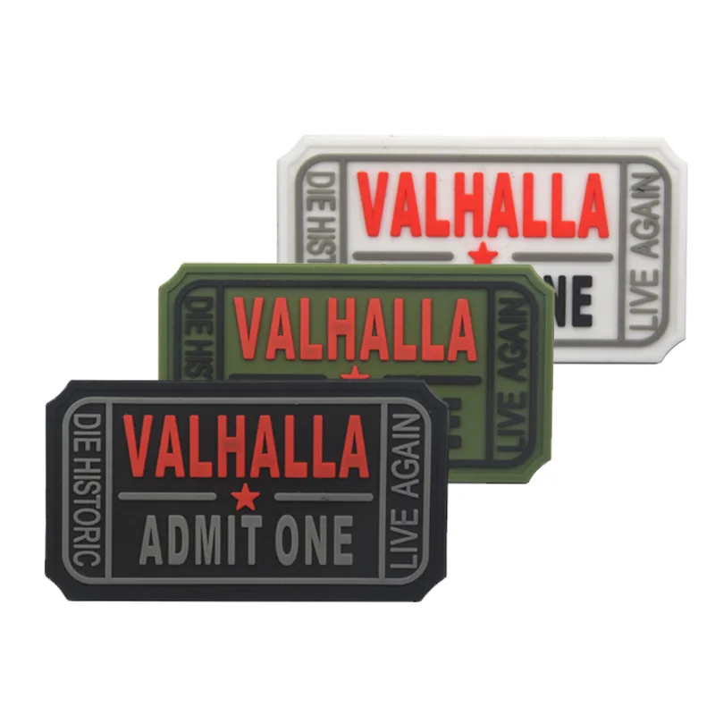 Ticket to Valhalla admitir un parche, parches con gancho en la espalda, brazalete vikingo, insignia táctica DIY para chaleco