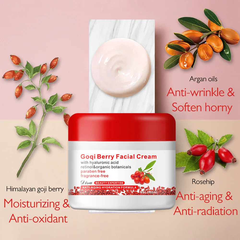 Goqi Berry Facial Cream Anti-wrinkle Whitening Moisturizing Cream With Hyaluronic Acid Retinol & Organic Cream Face Skin Care