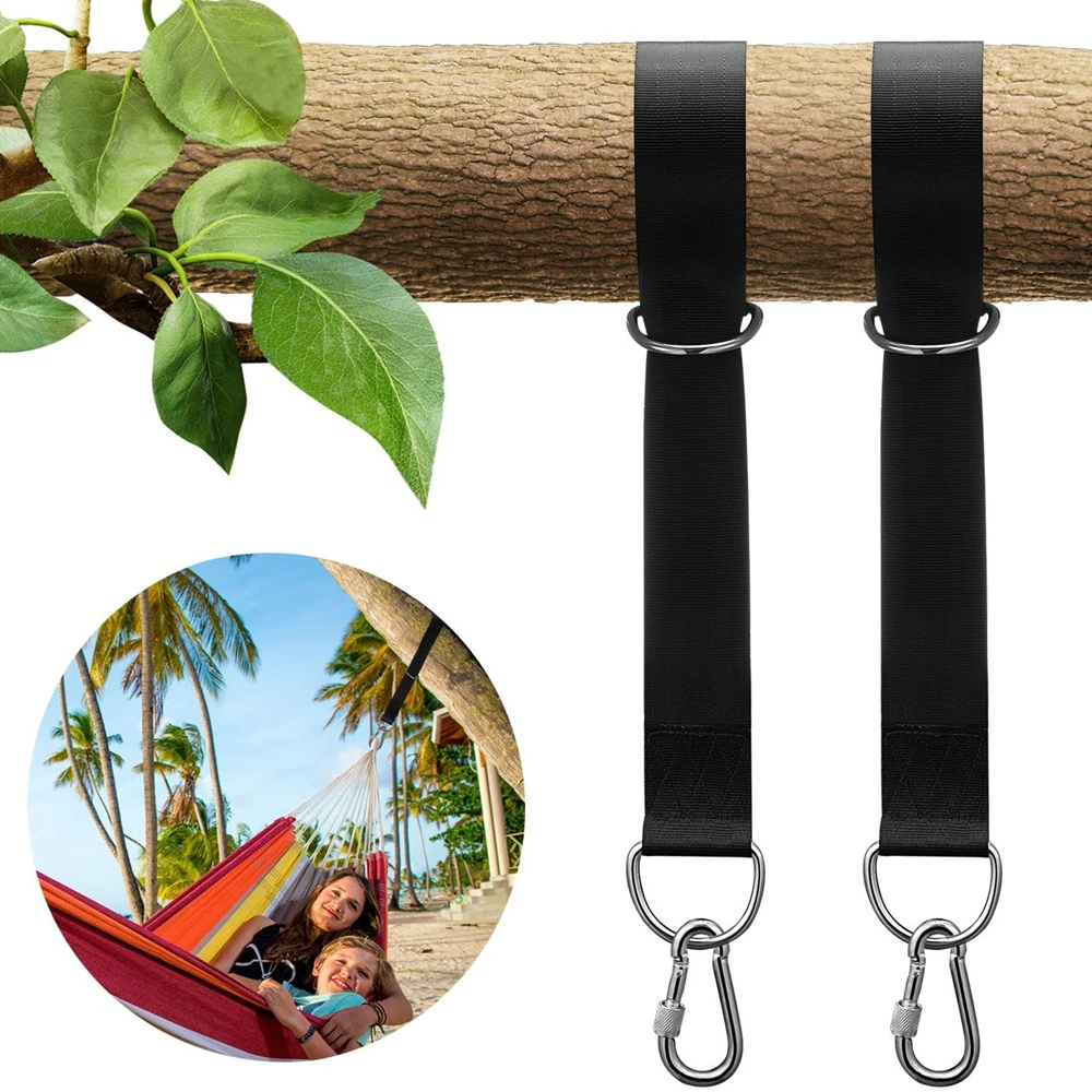 High Durable safety strength polyester Heavy Duty Swing Straps Hanging kit hammock straps with Lock Carabiner Hooks Hanging Belt