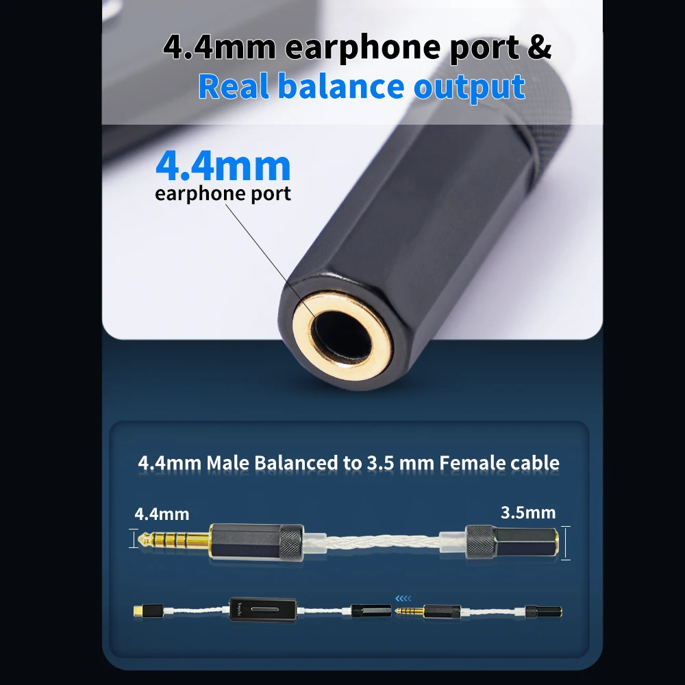 Усилитель для наушников TempoTec Sonata E44, USB, DAC, Type C до 4,4 мм Баланс 2 * CS43131 AMP DSD256 (родной) для телефонов Android и ПК MAC