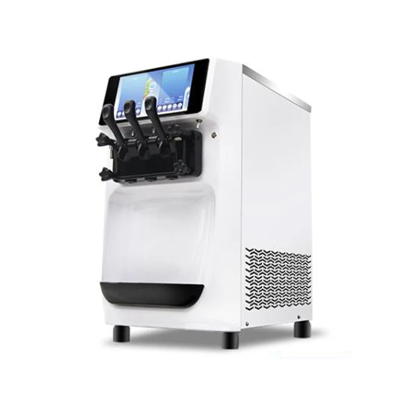 220V/110V Desktop Small Soft Ice Cream Machine Dual-system Yogurt Ice Cream Machine Three-color Ice Cream Machine