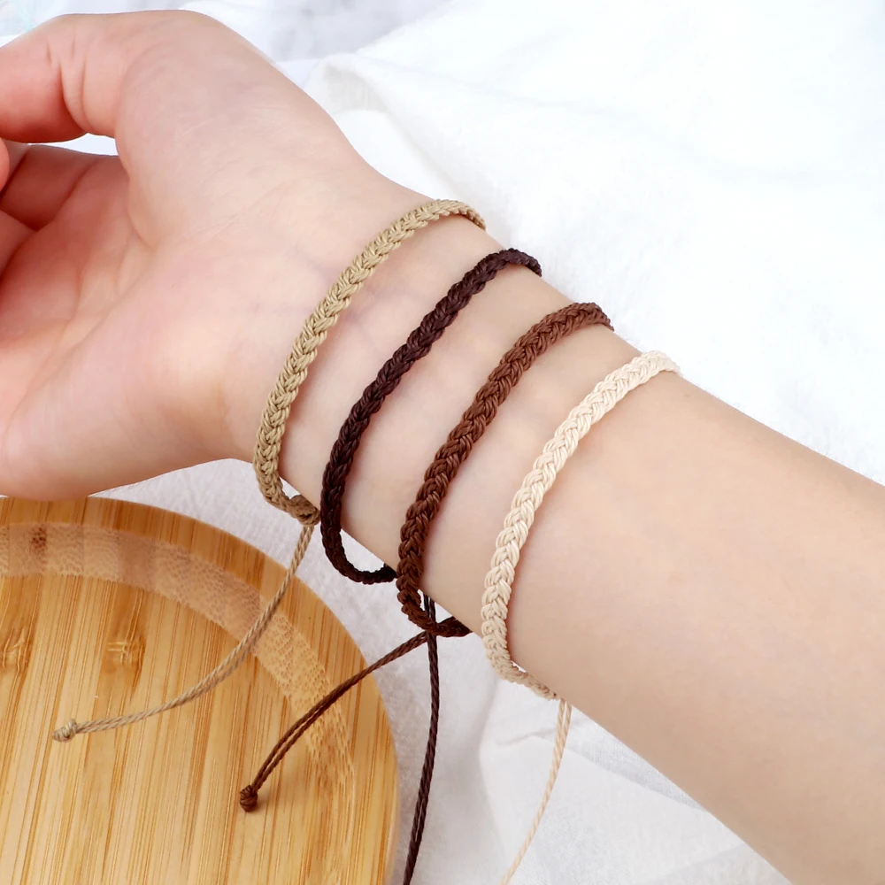 Women Handmade Woven Bracelets Waterproof Wax Thread Wrap Rope Knot Bracelets Men Tibetan Buddhist Bracelet Friend Jewelry Gifts