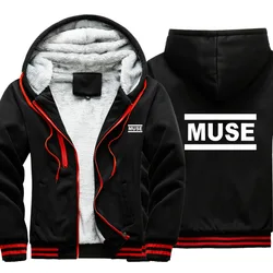 Rock MUSE Printed Hoodies Men Fashion Thick Long Sleeve Hooded Jackets Cardigan Hoodie Casual Male Warm Oversized Sweatshirt