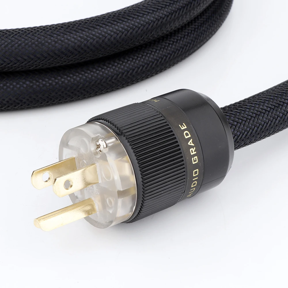 Cabo de alimentação de áudio hifi 6n ofc, cobre ue/eua/au, conexão de escudo duplo, amplificador de filterura, cabo de alimentação para amplificador de cd