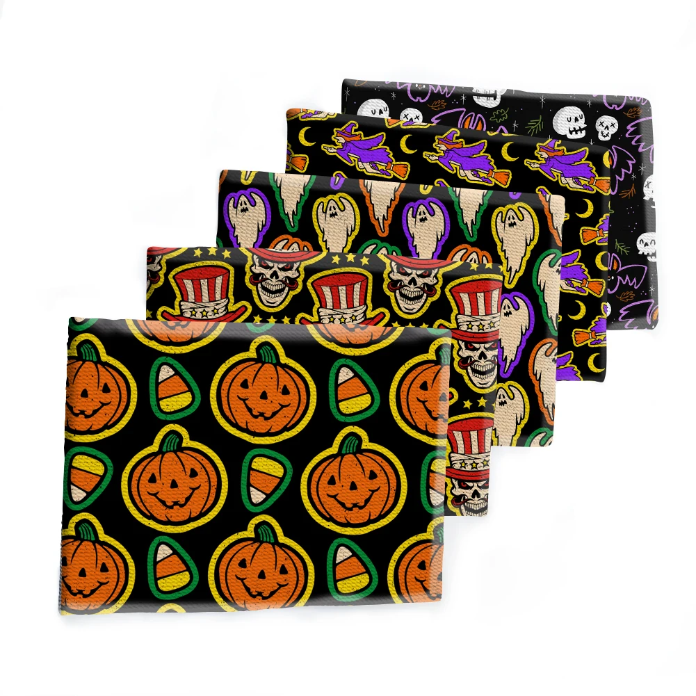 Urlaub Halloween Kürbisse Muster Gedruckt Kugel Strukturierte Liverpool Patchwork Tissue Kinder home textil 50*145cm