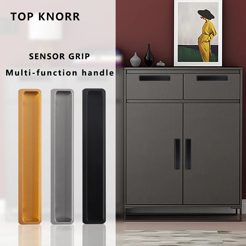 TOPKNORR Invisible Handle Recessed Slotted Cabinet Door Handle Modern Minimalist Cabinet Drawer Sliding Door Hidden Handle