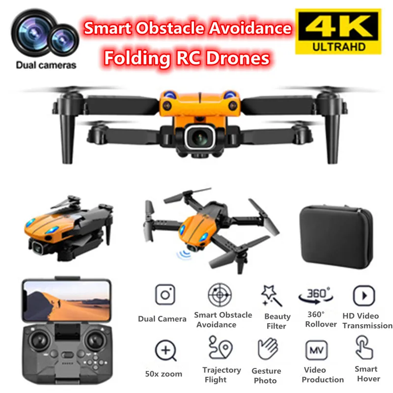 Mini 4K Professional Dual กล้อง WIFI Fpv RC Drones 3D Stunt ม้วนสมาร์ทหลีกเลี่ยงอุปสรรคท่าทาง Photo Video RC quadcopter ของเล่น