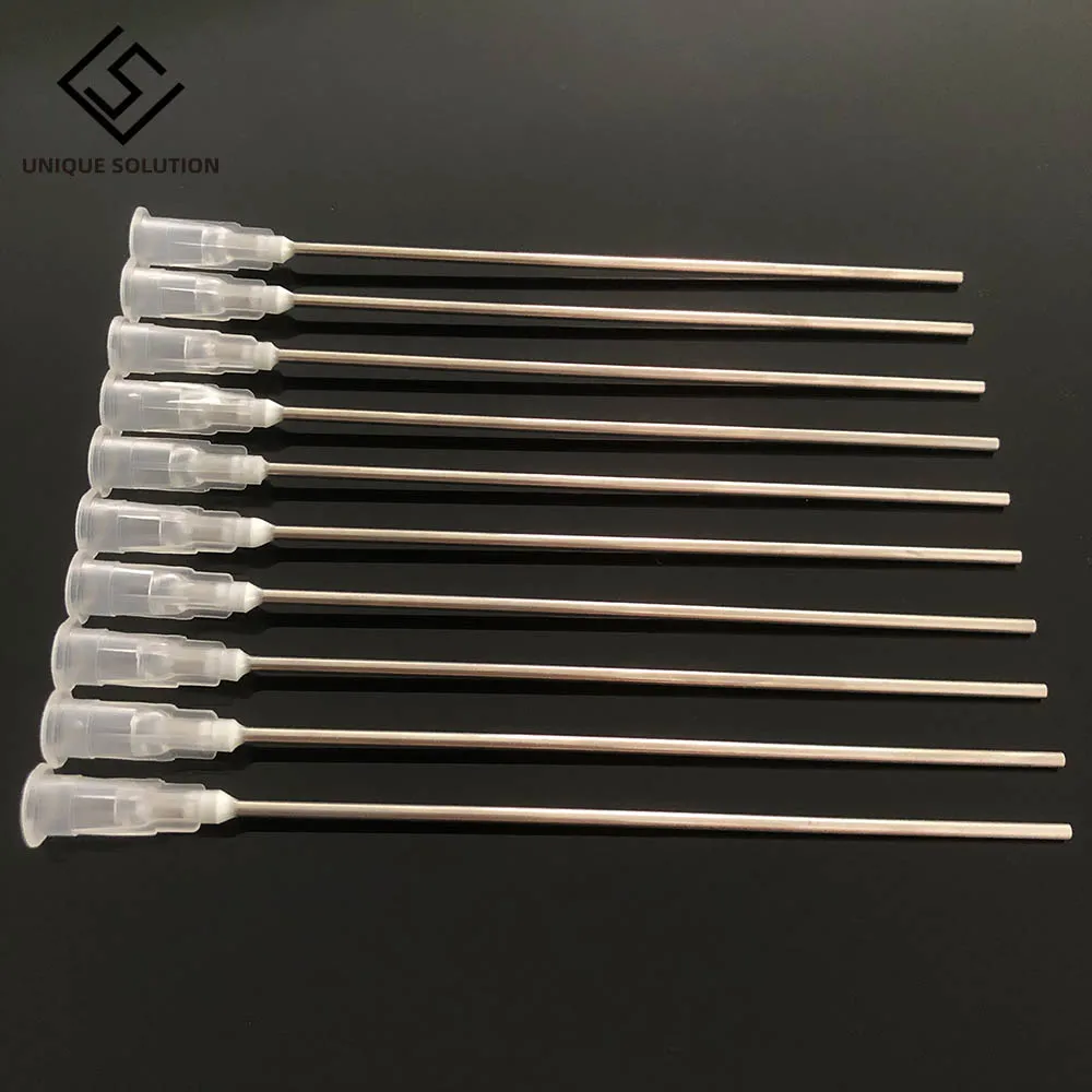 10pcs 100MM White Stainless Steel Blunt Dispensing Needles Glue Syringe Needle Tips For Gluing Filling Ink Oil Welding Flux