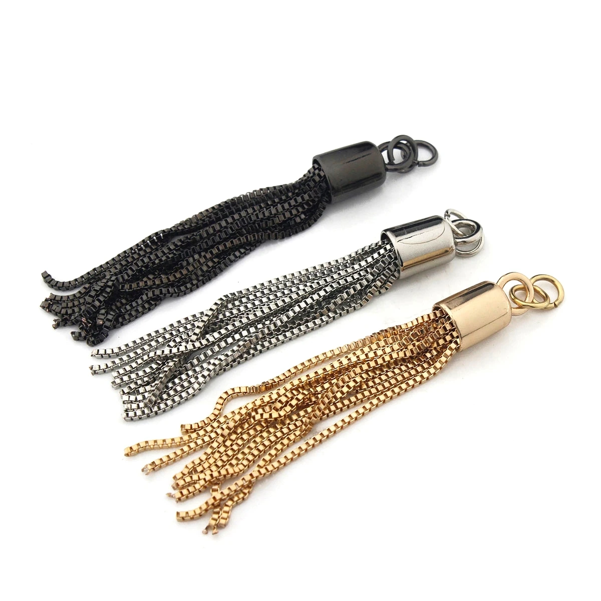 1pcs Fashion Metal Decoration Buckle Tassel Pendant Keychain for Handbag Shoulder Bag Purse Hardware Accessories DIY 3 Colors