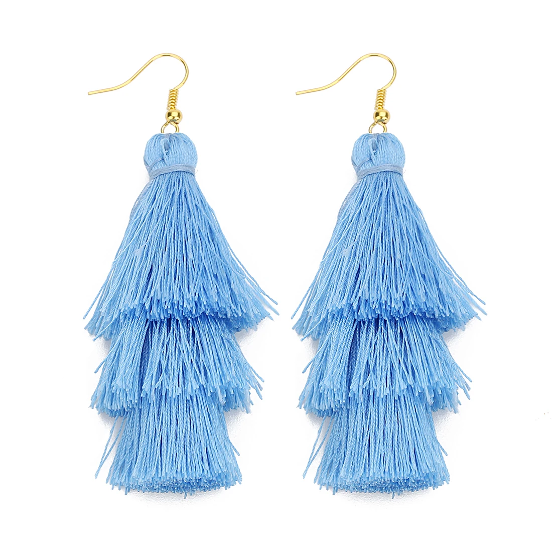 2020 3 Layered Bohemian Fransen Luxus Erklärung Quaste Ohrringe 2020 Boho Mode Schmuck Frauen Lange Tropfen Baumeln Ohrringe – Detail 38