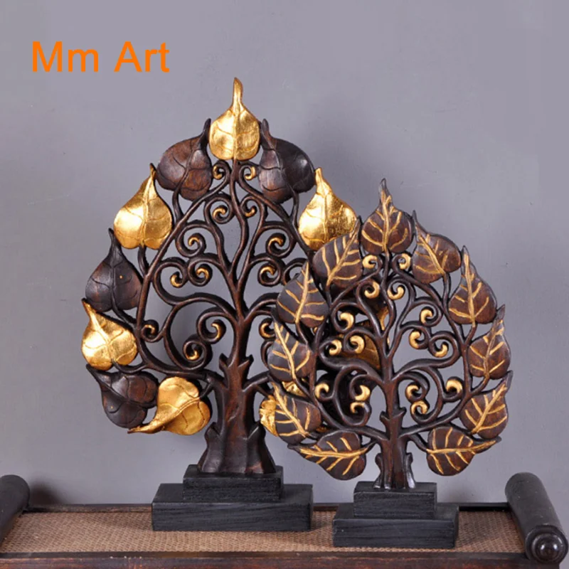 

Thailand Home Ornament Entrance Decoration Decoration Solid Wood Carving Bodhi Tree Living Room Chinese Style