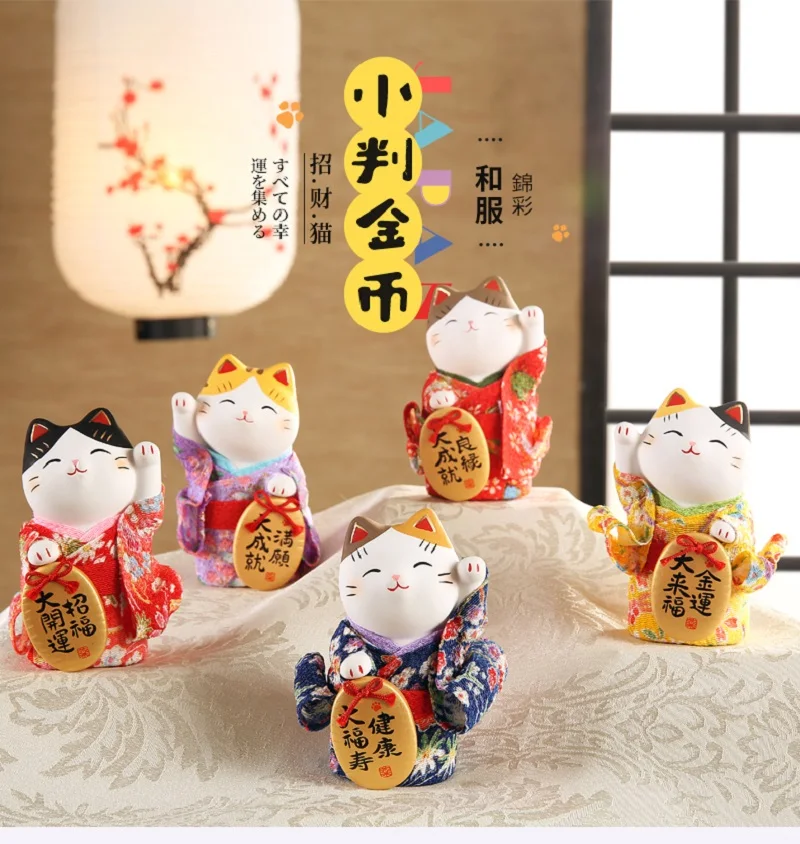 

Japanese Lucky Cat Maneki Neko Good Fortune Shop Opening Gift Ornament Creative Booming Business Decoration